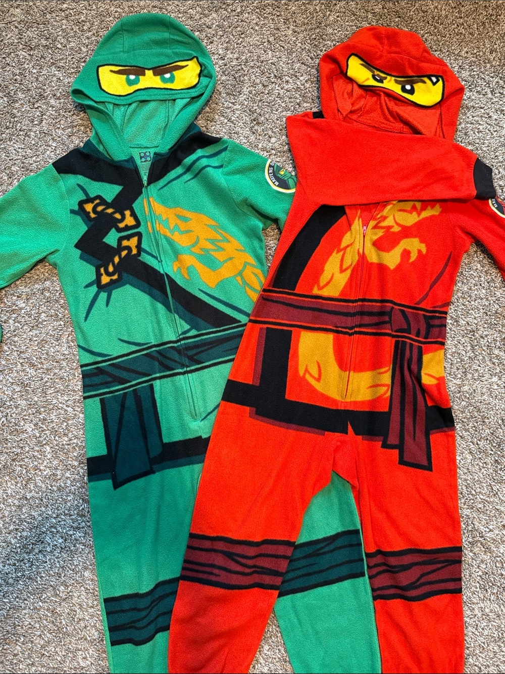 Lego Kids Dragon Hooded Pajama Set - Red & Green